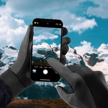 Зимові рукавички для чоловіків та жінок: термо, сенсорні, для велосипеда та бігу, сірі. Розміри: M (Чоловічі) / L (Жіночі) / XS (Чоловічі) / S (Жіночі)