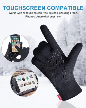 Велосипедні рукавички Lapulas з сенсорним екраном для чоловіків та жінок, чорні, XL