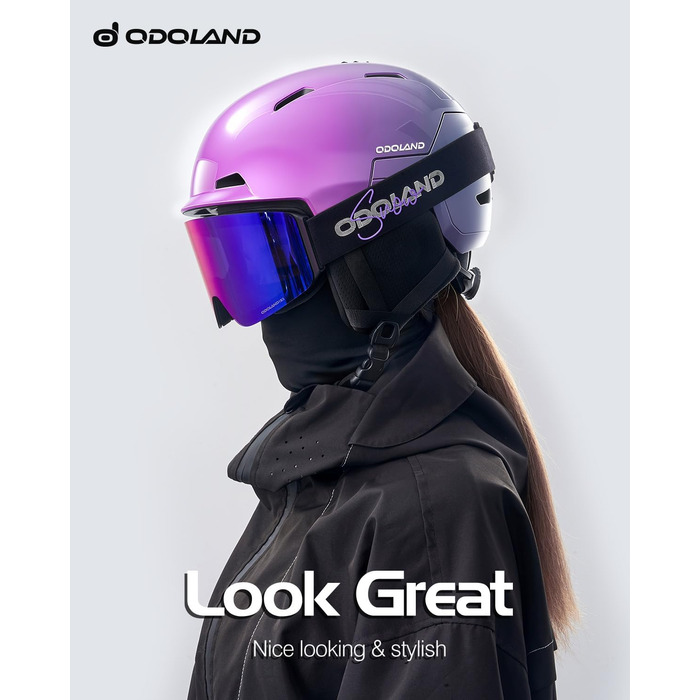 Шолом гірськолижний/сноуборд Ololand, унісекс, для дорослих та підлітків, регульований розмір, вентиляція, колір градієнт фіолетовий (S 51-55 см)