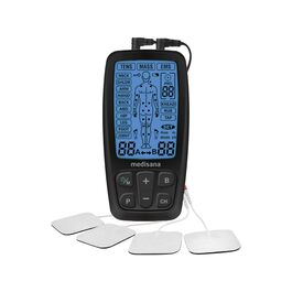 Medisana TT 205 TENS/EMS: електростимулятор для зняття болю та розслаблення м'язів. Комплект з 4 електродними подушечками. Тренувальний пристрій для нарощування м'язів.