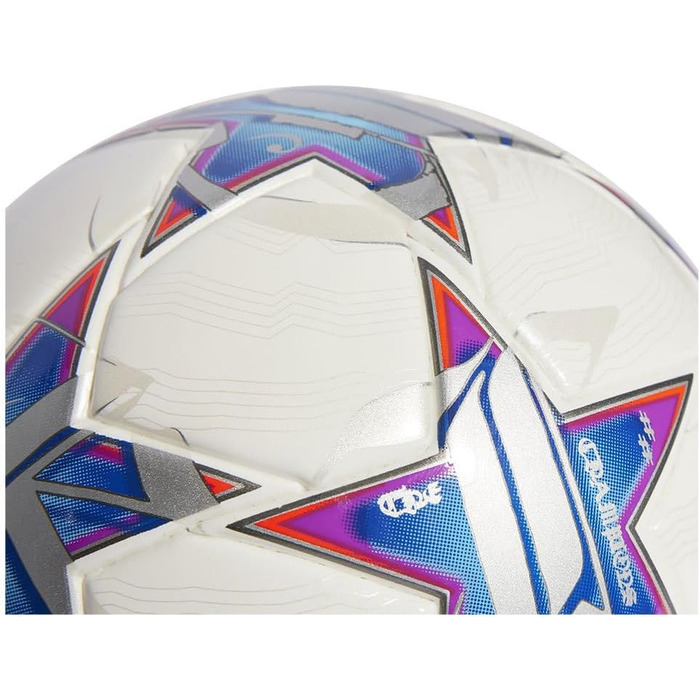 М'яч для футболу adidas UCL Mini, розмір 1, білий/сріблястий/блакитний/фіолетовий/помаранчевий, для дорослих