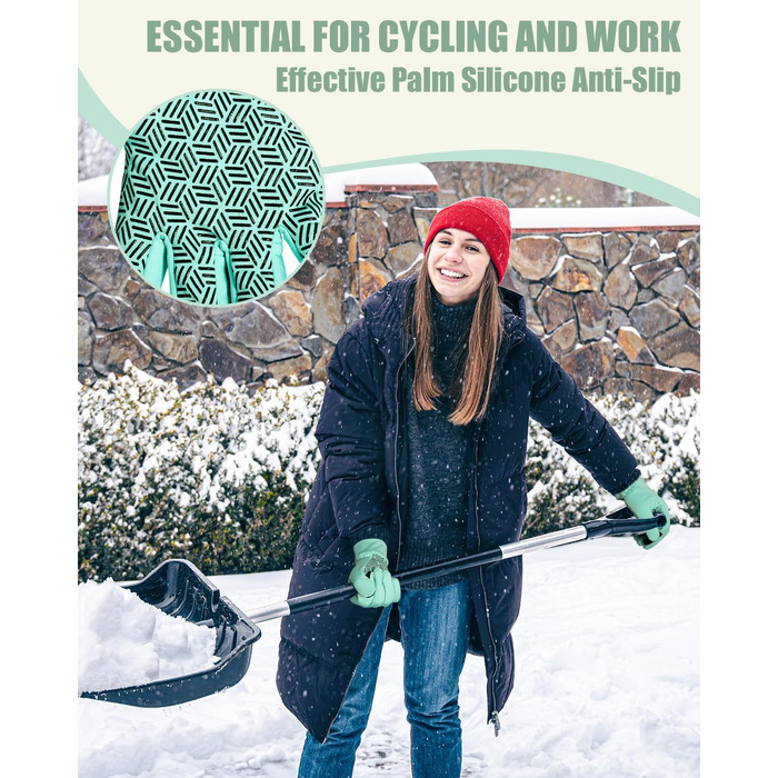 Зимові рукавички RIGWAR для чоловіків та жінок, водонепроникні рукавички для велосипеда з підтримкою сенсорного екрану, теплі вітрозахисні рукавички для їзди на мотоциклі, верхової їзди, походів, велосипедів та прогулянок (зелений, XXL)