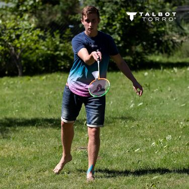 Бадмінтонний набір Talbot-Torro 4-Attacker Plus: 4 ракетки, 3 волани, сітка, сумка