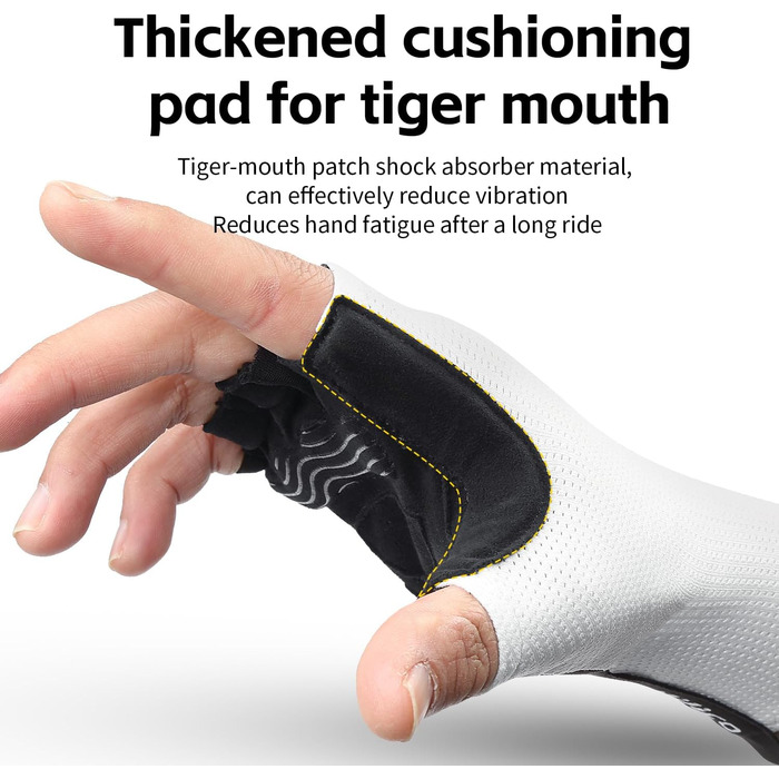 Велосипедні рукавички Professionee: дихаючі, амортизуючі, з силіконовою поверхнею для катання, альпінізму та активного відпочинку (білі, XL)