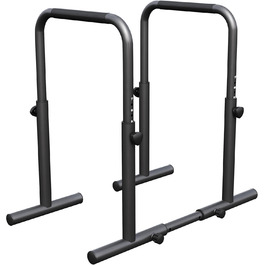 GORILLA SPORTS® Бруси для віджимань та діпів, регульовані, 80-100 см, нековзні, сталь, до 500 кг, чорні – паралети, станція для діпів, обладнання для калістеніки для дому