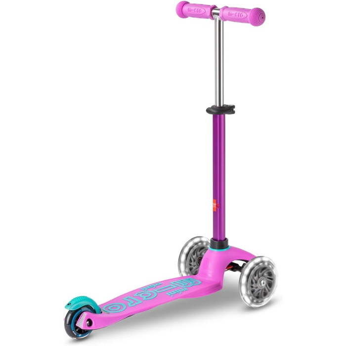Самокат дитячий Micro Deluxe Kinder Scooter з регульованим кермом та підсвіткою коліс, лавандовий
