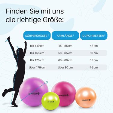 Фітбол Pezziball MAXAFE 75 см з підставкою та насосом, мідний, для фітнесу та йоги