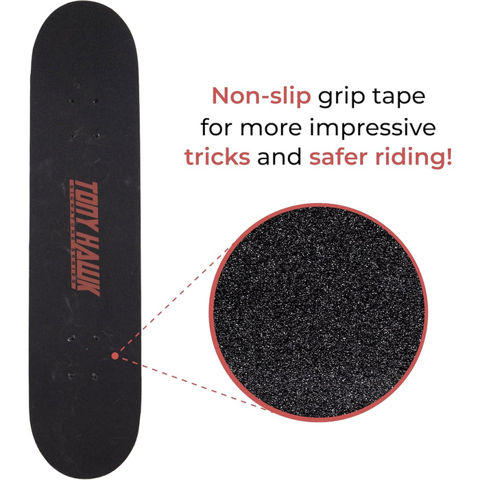 Скейтборд Tony Hawk 78.7 см Signature Series 1 - Професійний, 9-шарове аhornяне дек, з про-траками та повним гріптейпом для будь-якого рівня