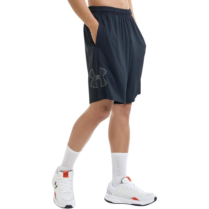 Чоловічі бігові шорти Under Armour Tech Graphic Short, чорні з графітовим принтом
