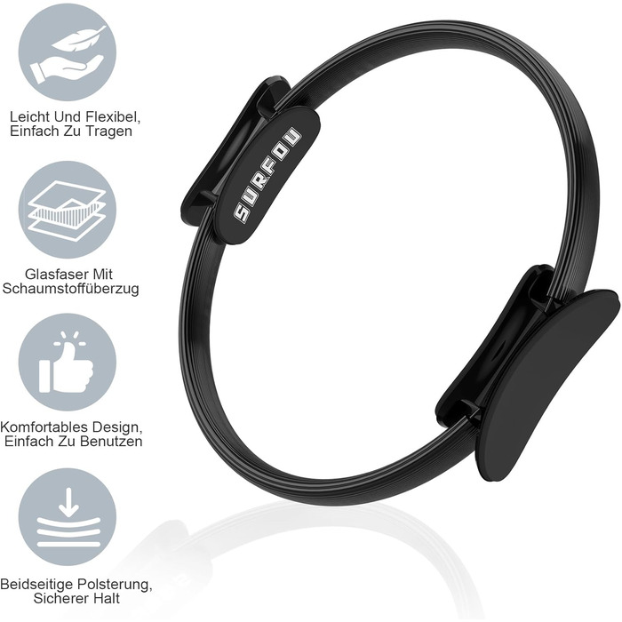 Кільце Pilates SURFOU 32 см: для йоги, фітнесу, тренування стегон та всього тіла