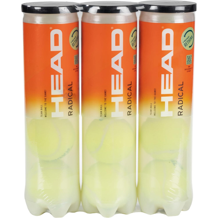 Тенісні м'ячі Head Radical, 3 туби по 4 шт, для гри