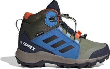 Дитячі трекінгові черевики Adidas Terrex Mid Gore-TEX для дітей (5.5 UK, Tent Green Core Black Ray Blue)
