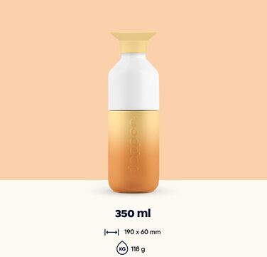 Сталева пляшка для води Dopper 350 мл, Sunrise Yellow — герметична спортивна пляшка з нержавіючої сталі 18/8, без BPA, для спорту, офісу та подорожей
