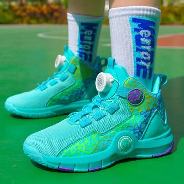 Баскетбольні кросівки з антиковзким покриттям High Top, легкі та дихаючі, зелені, розмір 39 EU, вузька колодка