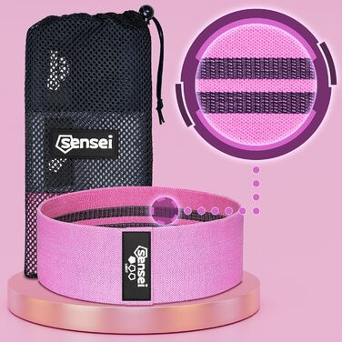 Набір фітнес-гумок SENSEI® – 3 еластичні гумки для тренувань – неслизькі стрічки опору для сідниць, ніг, пілатесу та силових тренувань