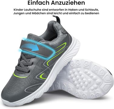 Дитячі кросівки Raoendis для хлопчиків та дівчаток: зручні, дихаючі, легкі спортивні тари для занять спортом та активного відпочинку (26 EU, темно-сірий)