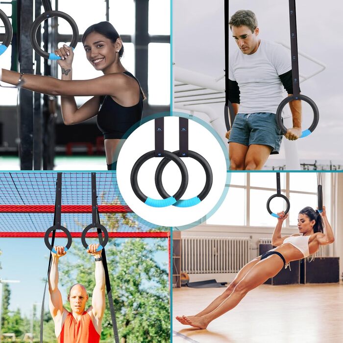 Гімнастичні кільця Turnringe ABS для тренувань, нековзкі, з ременями, для дому та спортзалу, для підтягувань і кросфіту, для вулиці та приміщення