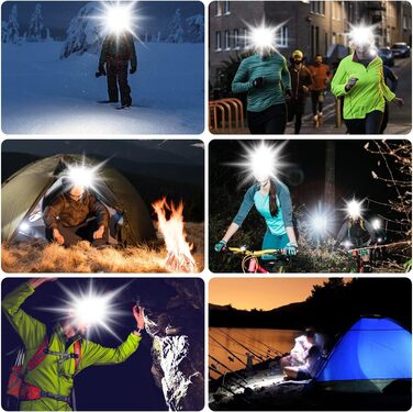 Фронтальний ліхтар Flintronic LED з акумулятором USB, COB, 90° поворотний, Zoom, 3 режими, 800 люмен, IP64, для бігу/велосипеда/риболовлі/кемпінгу (2 x 18650, зелений, 7 режимів, 2000LM)