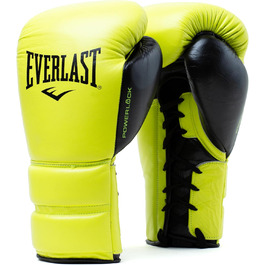 Боксерські рукавички Everlast Powerlock 2 Pro: для спарингу, тренувань з мішком та захисту зап'ястя. Оригінальні рукавички Everlast Gear, 12oz, NEON YELLOW