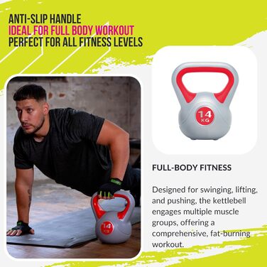 Гиря Urban Fitness Ufw0814 вінілова червона 14 кг