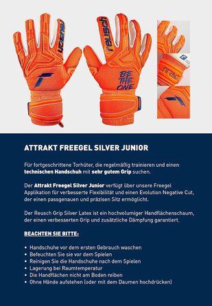 Дитячі воротарські рукавички Reusch Attrakt Freegel Silver Junior, універсальні, розмір 6