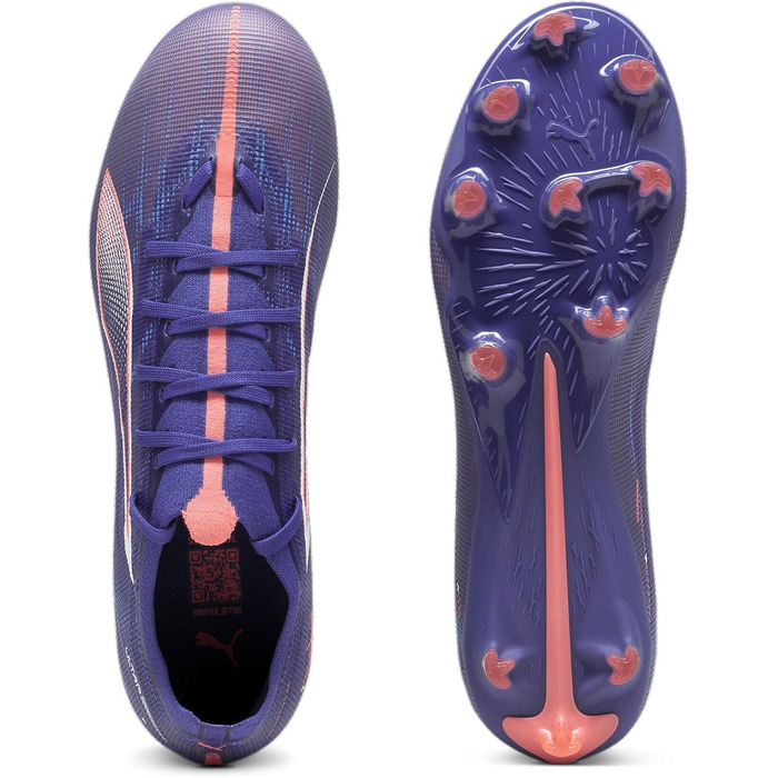 Кросівки для футболу PUMA Ultra 5 Match FG/AG, унісекс, розмір 39 EU, колір Lapis Lazuli-PUMA White-Sunset Glow