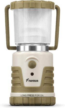 LED Ліхтар для кемпінгу Favor Adventurer: 1300 люмен, IP64, регулювання яскравості, змінна колірна температура, акумуляторний, зелений/коричневий
