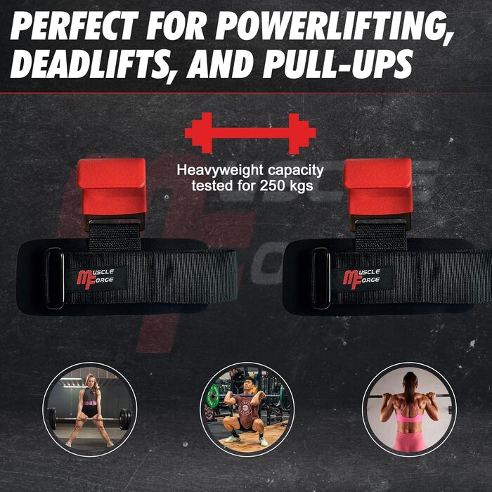 Набори для тяги з гаком для чоловіків, 2 шт. - для важкої атлетики та пауерліфтингу, 8 мм