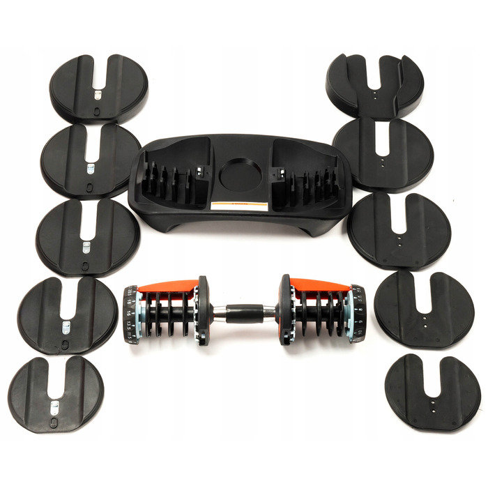 Регульовані гумовані гантелі Sapphire, 1 x 24 кг