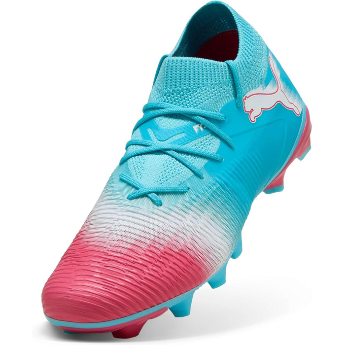 Футбольні бутси PUMA Future 8 Match Fg/Ag для унісекс, біло-чорно-червоні, розмір 40.5 EU