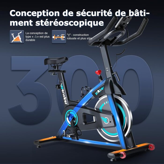 Велотренажер Wenoker: тихий ергометр з LCD-монітором, підставка для планшета, до 140 кг