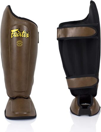 Захист гомілки Fairtex SP8, коричневий, розмір M – шкіряні щитки для єдиноборств