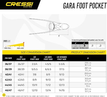 Ласти Cressi Gara Turbo Flex для дайвінгу, апное, підводного полювання та снорклінгу, універсальні, модульна система, змінні лопаті, розмір 36/37