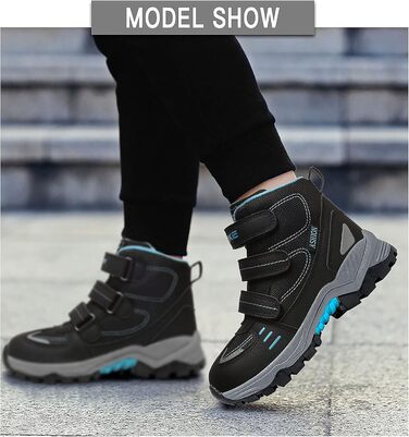 Дитячі зимові черевики ASHION: утеплені, для ходьби та трекінгу, розмір 39 EU, чорний колір