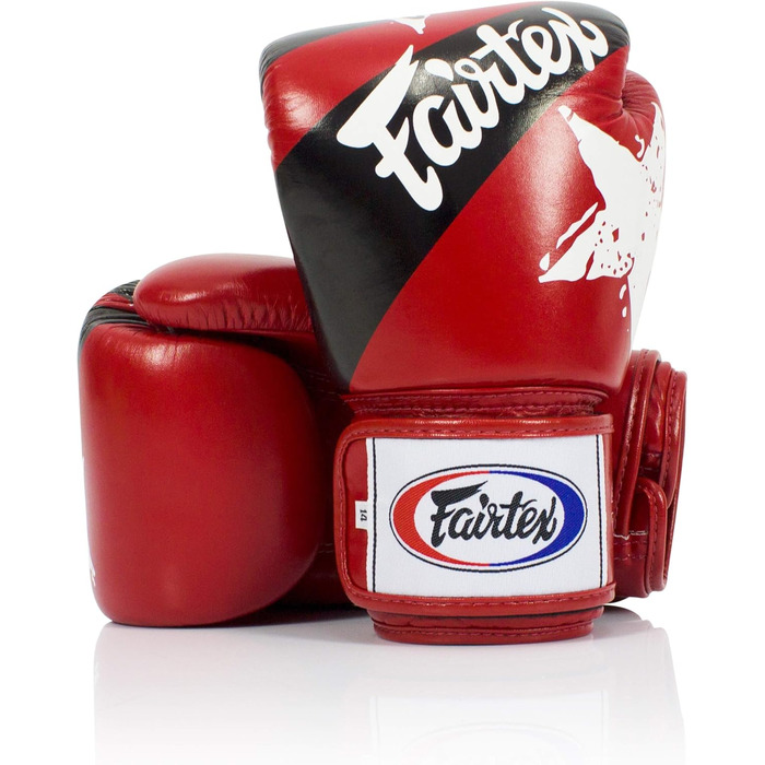 Боксерські рукавички Fairtex для муай-тай, кікбоксингу та тренувань, універсальні, червоно-чорні