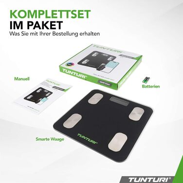 Ваги Tunturi Personenwaage з Bluetooth, аналіз складу тіла, до 180 кг