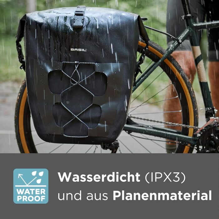 Велосипедна сумка Basil Navigator Waterproof M, чорна, 100% водонепроникна (IPX3)