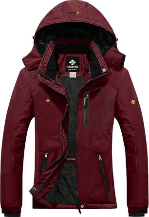 Жіноча гірськолижна куртка GEMYSE, водонепроникна, тепла, вітронепроникна, зимова, червона, XXL