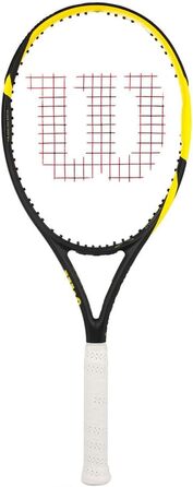 Тенісна ракетка Wilson Pro Open 300г, чорна-жовта, без струн, розмір ручки 3