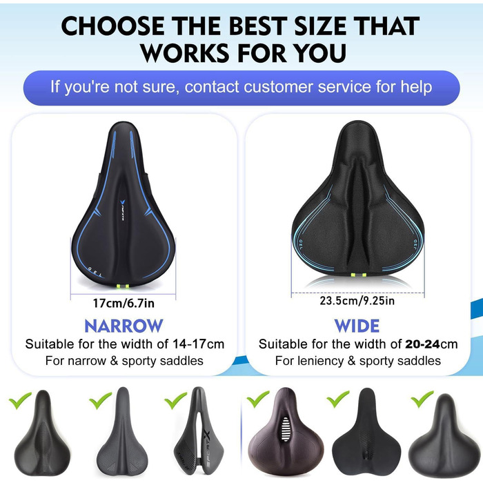 Покриття на велосипедне сідло, водонепроникний чохол для сідла, 27.5 * 23.5 см, м'яке сідло з відбиваючими смугами, підкладка для електровелосипеда, тренажера, спінбайка, блакитне