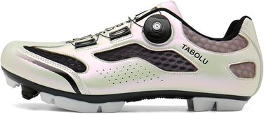 Велосипедні черевики MTB для чоловіків та жінок, сумісні з SPD, унісекс, для катання на гірському велосипеді, з клітами, 46 EU, сріблясті