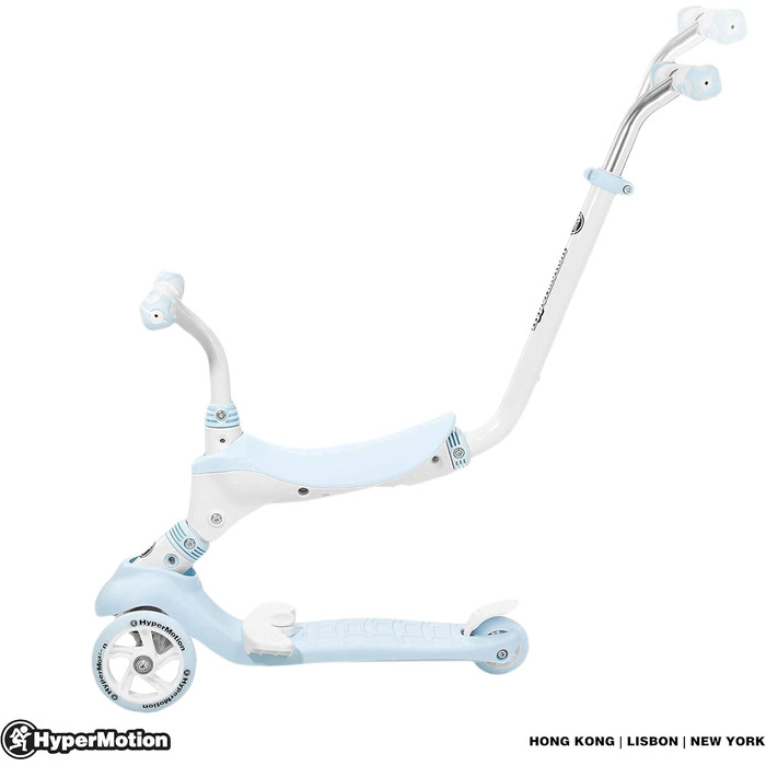 Самокат дитячий Kinderroller 5-в-1 блакитний: самокат, біговел, літній самокат з сидінням для дівчаток та хлопчиків