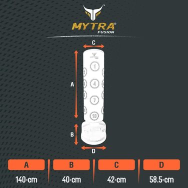 Mytra Fusion боксерський мішок на стійці 6 футів для дорослих, стоячий мішок для боксу та MMA, тренувальний інвентар для бойових мистецтв