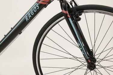Велосипед Ragos Courier CX 28'' фітнес-грэвел алюмінієвий, 16-швидкісна ланцюгова трансмісія Claris, чорний