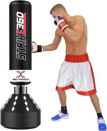 Вільностоячий боксерський мішок MaxStrength для боксу і кікбоксингу, 1,7–1,8 м, для ММА, міцна стійка, фітнес-обладнання