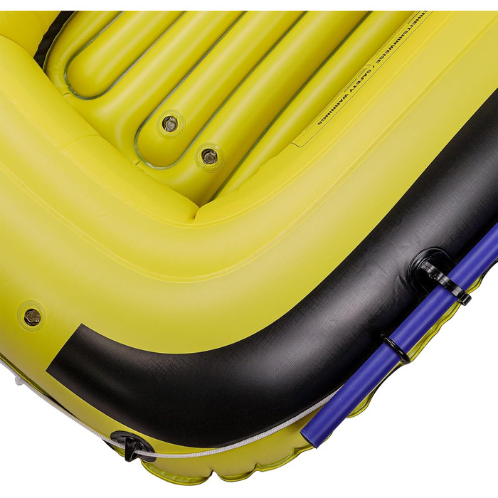 Надувне човен DEMA для 2 осіб (150 кг) з веслами та насосом, жовто-сірий