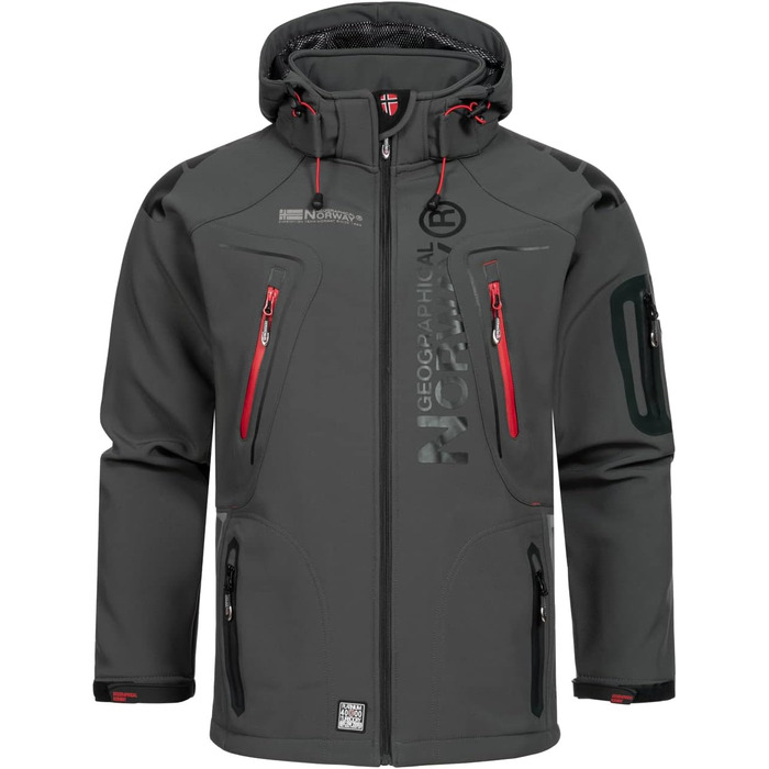 Чоловіча куртка Softshell Geographical Norway Tangata — функціональна outdoor куртка, червоний/темно-сірий, розмір S