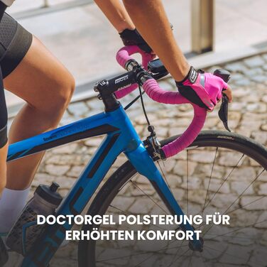 Велосипедні рукавички GripGrab ProGe 4mm DoctorGe для їзди на велосипеді влітку, рожеві, з підвищеною видимістю (M)