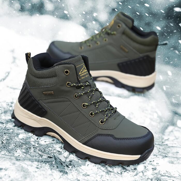 Чоловічі зимові черевики ARRIFIO BELLO: зимові черевики, вандер-черевики, трекінг черевики, утеплені, з антиковзанням, розмір 41-46, колір зелений