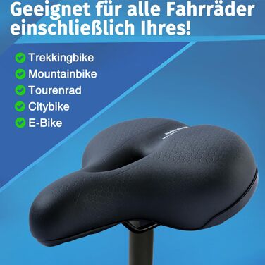 Велосипедне сідло Cloud Comfort Pro Max - Комфортне катання без болю. М'яке сідло з піною Memory, червоною смугою, для міських велосипедів, гірських велосипедів, універсальне, преміум-якість.